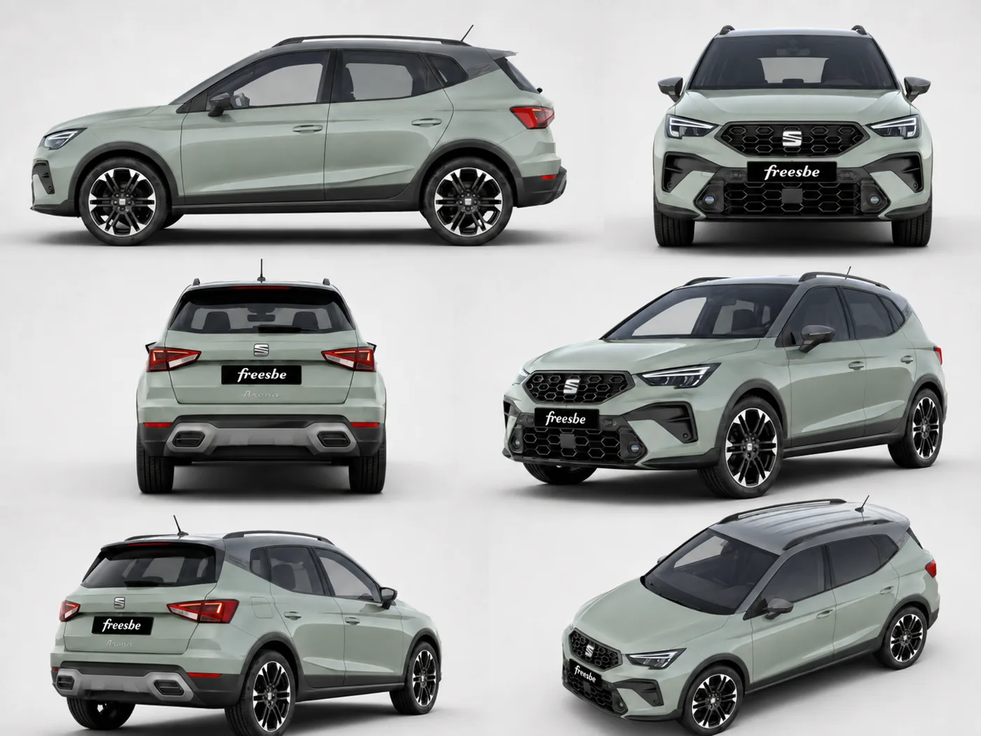 Six-angle product sheet of a SEAT Arona